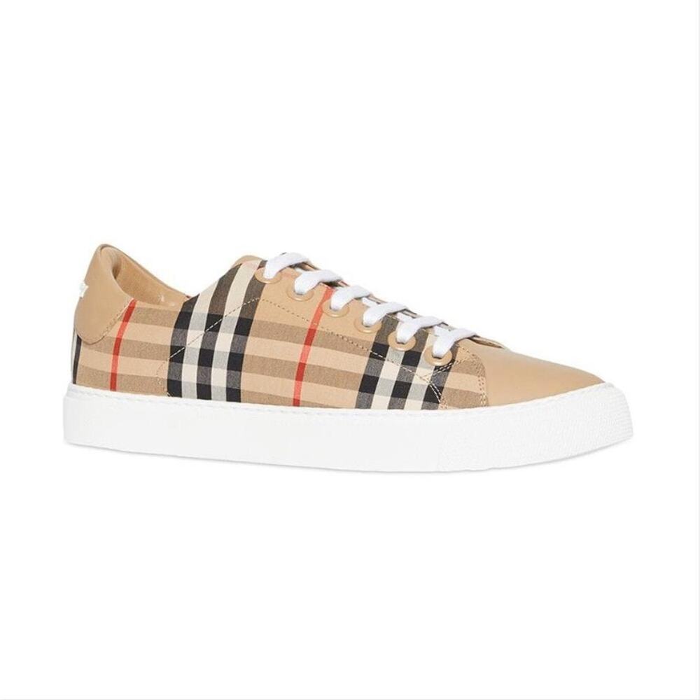 BURBERRY check lace up sneakers - Picture 2 of 4